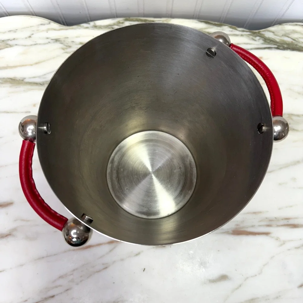 Waterford Marquis Champagne Bucket Stainless Steel Red Handles